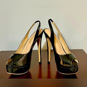 MERUMOTE Women Slingback Shoes Peep Toe Platform 6 inch Heels.Size 6. WORN ONCE